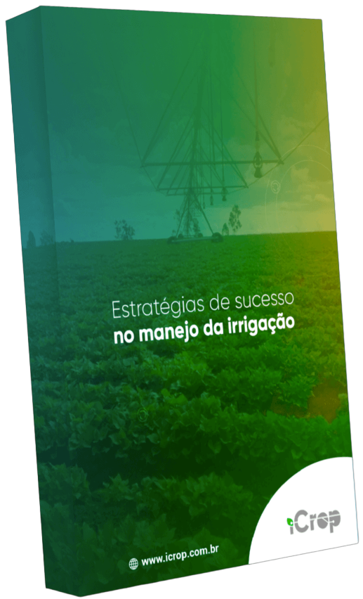 A imagem revela a capa do e-book "Estratégias de sucesso no manejo da irrigação", uma obra abrangente e informativa que oferece orientações valiosas e estratégias eficazes para o manejo eficiente e produtivo da irrigação.
