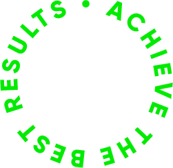 Results Achieve the Best arranged in a circular format with green letters.